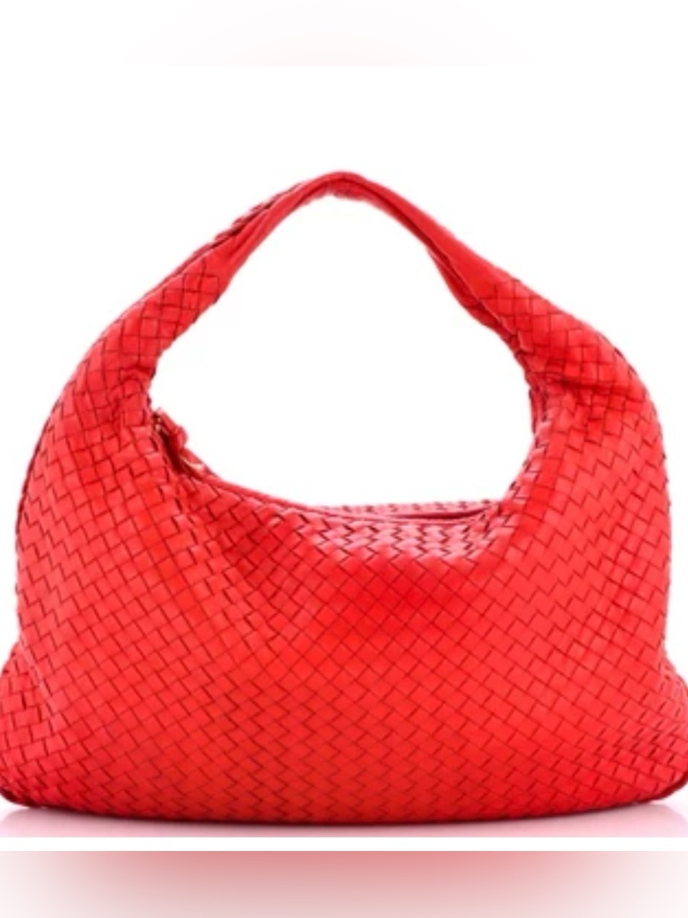 Leather woven hobo bag